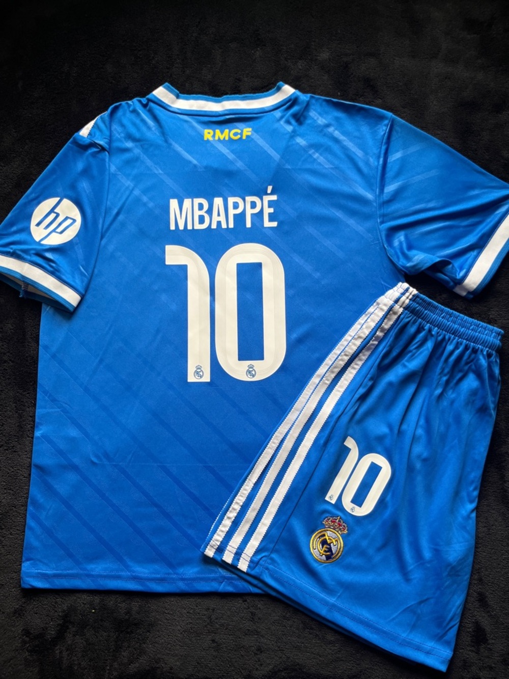 Mbappe #10 Kids Soccer Jersey Set Madrid Blue Away